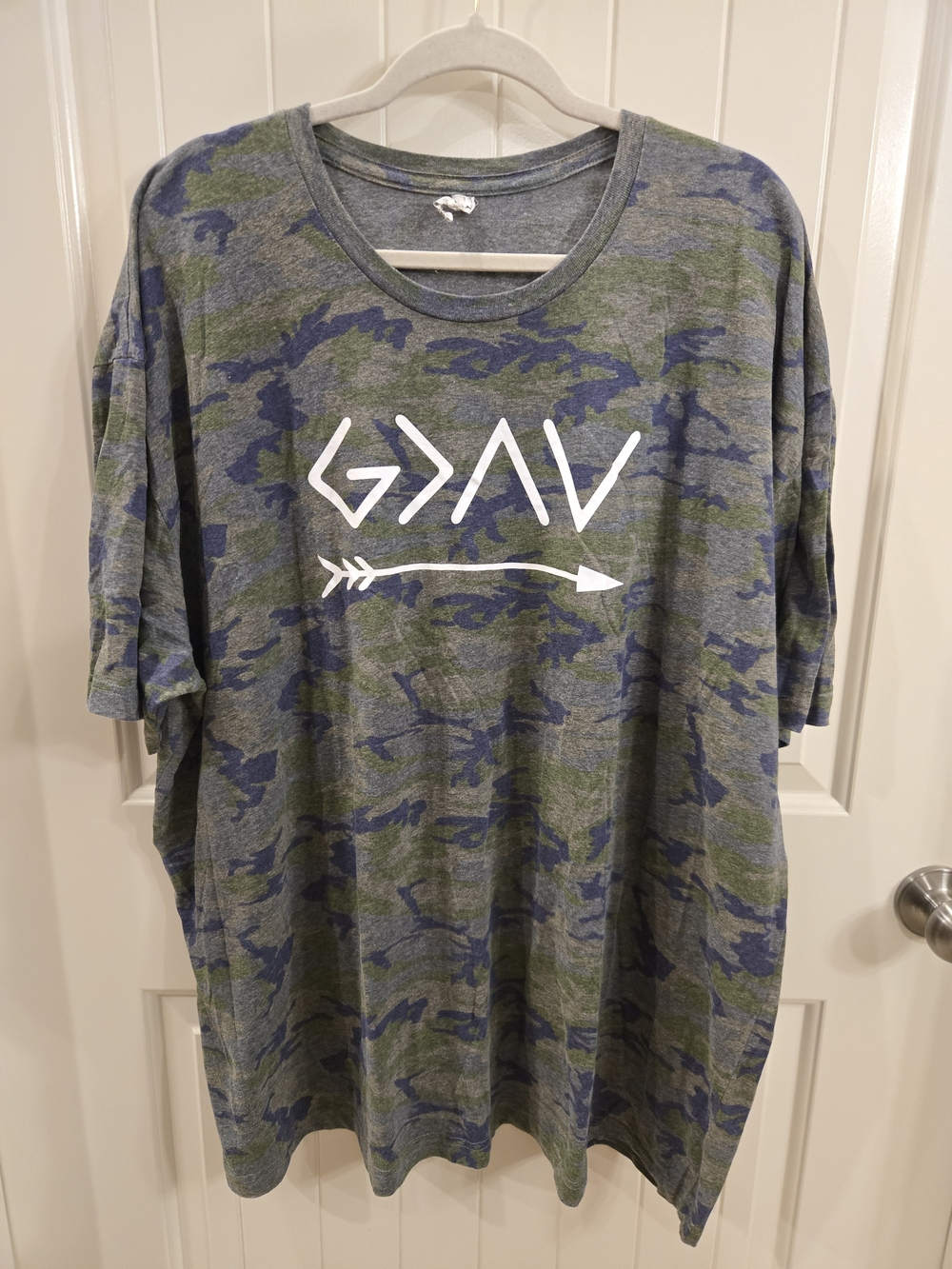 Camo Graphic Tee - Green/Blue God Is Greater Than The Highs And Lows 4x